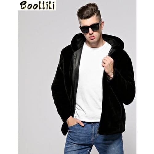 Boollili Male Faux Fur Coat Men Fake Mink Fur Coats Plus Size Thick Warm Mens Jacket Autumn Winter Casaco Masculino