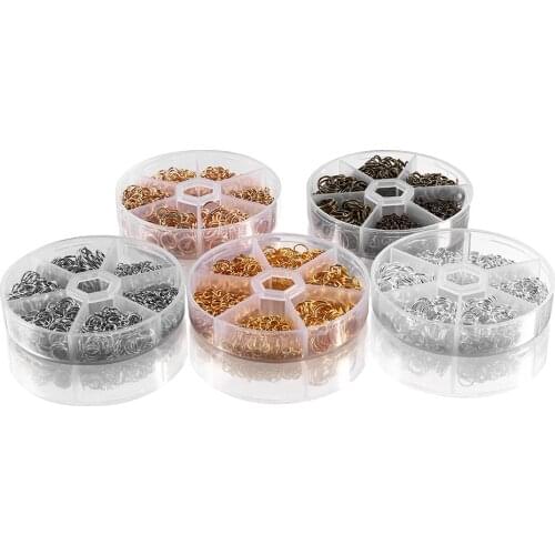 Ear Jewelry Bracelet Necklace Material Set Box Multi-Specifications Single Ring Iron Ring DIY Jewelry Accessories