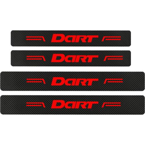 New For Dodge Dart Car Sticker Door Entry Guard Sill Protector 4pcs 4D Carbon Fiber Door Sill Auto Accessories