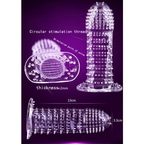 Dick Extensions condom Penis Sleeve Male Enlargement Men Delay Spray