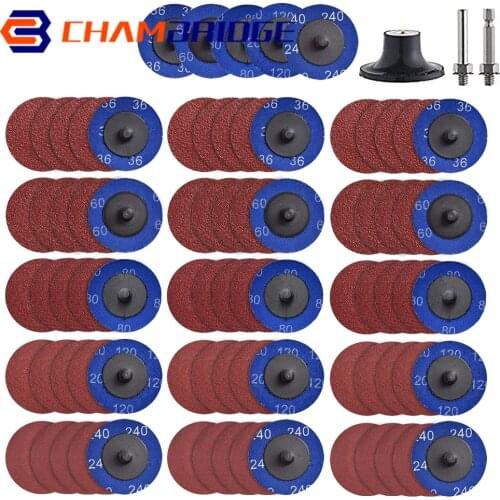 Roloc Quick Change Disc 80Pcs 2 inch Sanding Discs with 1/4" Roll Lock Pad Holder for Die Grinder Rust Paint Removal Accessories