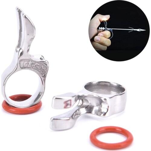 Stainless Steel Slingshot Shooting Throwing Finger Fishing Dart Hunting Ring