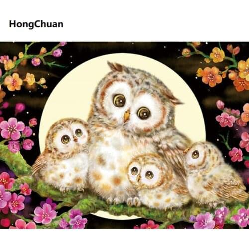 Happy Owl Christmas 5D DIY Square/Round Diamond Painting Gift Cross Stitch Mosaic Diamond Embroidery Home Decoration
