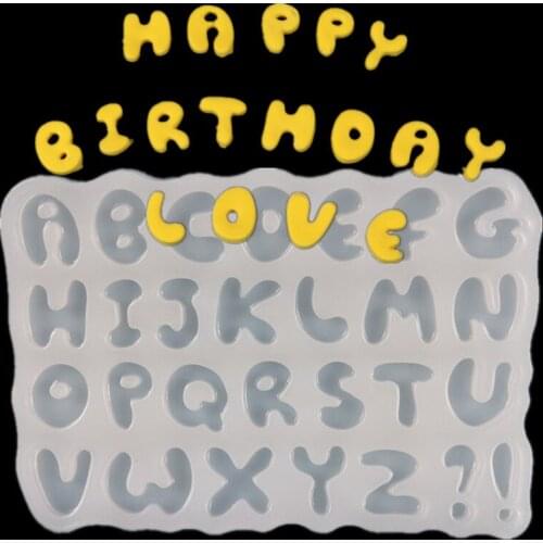 Uppercase English Letters Fondant Cake Silicone Mold Art Letters Baking Silicone Mold Chocolate Biscuit Mold