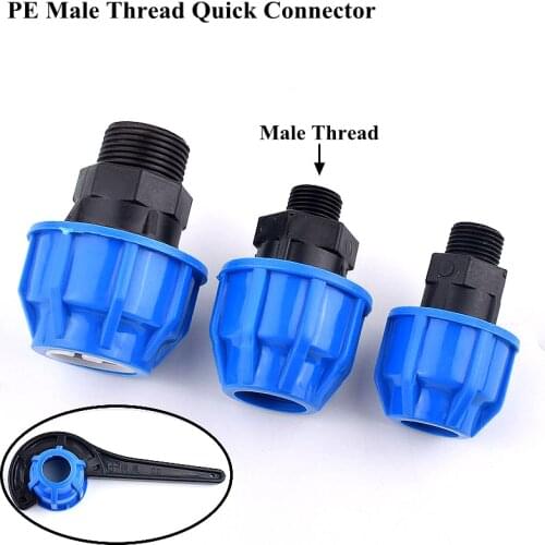 1pc 1/2" 3/4" 1" Male Thread To 20-32mm PE Pipe Quick Connector Agriculture Garden Watering Irrigation System Water Tube Joint