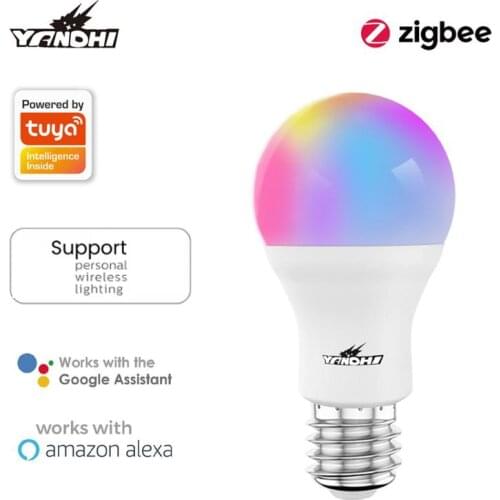Tuya Zigbee 3.0 Colour E27 LED Smart Light Bulb Lamp Voice Control Alexa Google Home Assistant APP Remote Control RGB+W+C Lamp