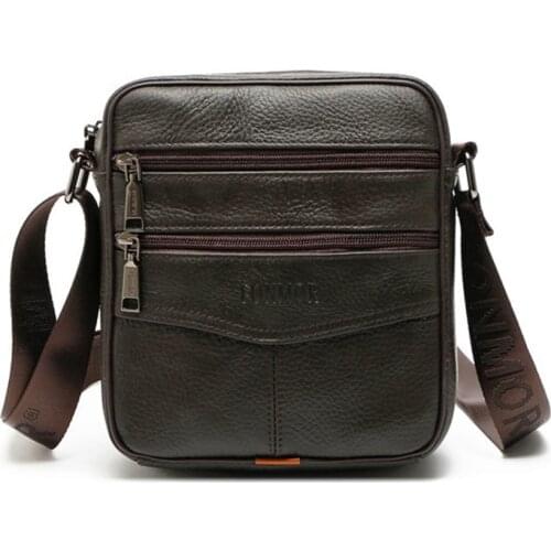 Mens Shoulder Bag Genuine Leather Vintage Crossbody Man Handbags Messenger Bag Male Waist Belt Bag Backpack Multi-Function