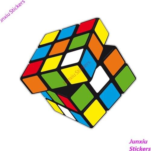 Funny High Quality Rubiks Cube Graffiti Car Stickers Bumper Cover Scratches Sunscreen Decal Decoration Accessories KK15*14cm