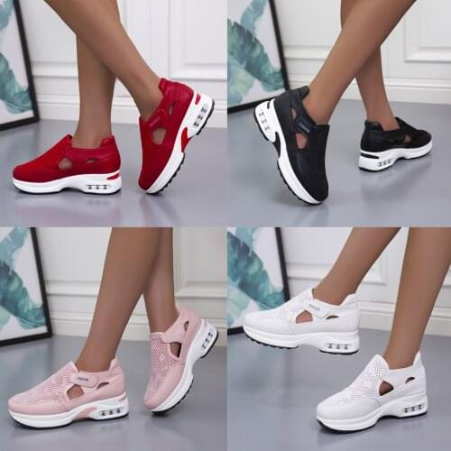 2021 Women Fashion Sneakers Platform Solid Color Flats Ladies Shoes Casual Breathable Wedges Ladies Walking Sneakers кроссовки