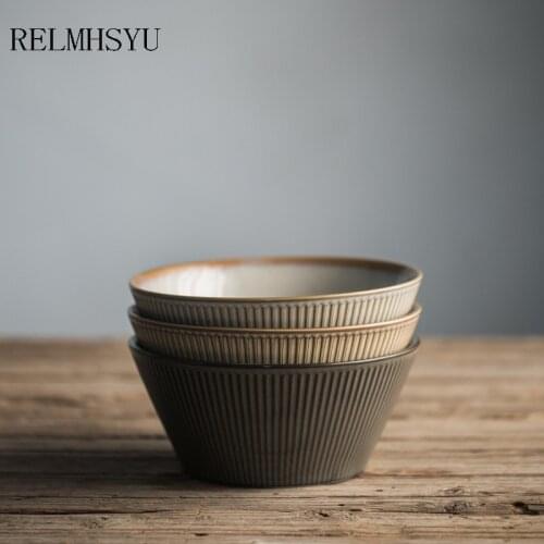 1PC RELMHSYU Japanese Style Ceramic 7Inch Ramen Soup Noodle Dinner Bowl Ceramic Bowl Accessory Tableware