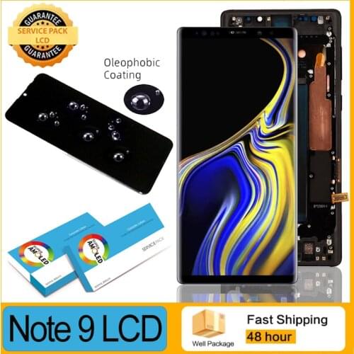 100% Original Amoled 6.4'' LCD with frame for SAMSUNG Galaxy Note 9 Note9 N960F Display Touch Screen Digitizer Repair Parts