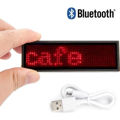 5pcs 11 x 44 pixels Red Color LED Name Badge Programmable Message Sign Board Support Arabic etc Multinational language