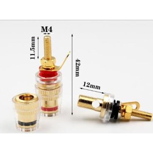 2pcs M4*42mm Amplifier Speaker Acoustic Crystal Terminal Speaker Terminal Banana plugs and sockets M4*42mm