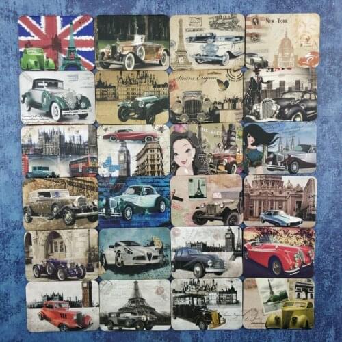 24 Pcs/1 set fridge magnets Classic cars home deco tourism souvenir magnet for refrigerators magnet magnetic sticker paste Arts