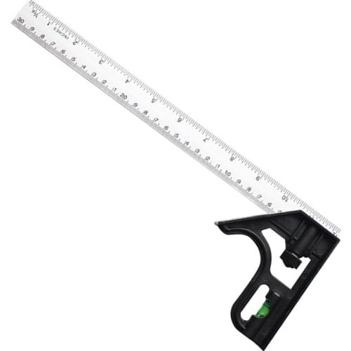 Adjustable Combination Square Angle Ruler 90 Degree With Bubble Level Multifunctional Gauge Measuring Tools