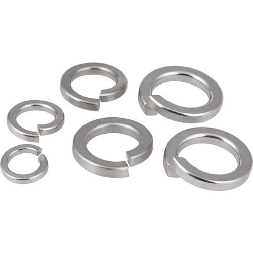 316 Stainless Steel Spring Washer 304 Washers Screws Fasteners Gasket GB93 Standard Round Flexiblewasher M1 M2 M3 M4 M6 M8-M30