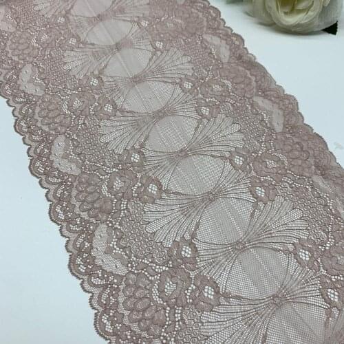 3y/lot 21.50cm Apricot black with shiny elastic stretch lace trimming garment accessory DIY material fabric bjd dolls fabric