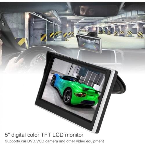 5 Inch 800x480 TFT LCD Car Monitors16:9 Screen 2 Way Video Input For Car truck Rear View Backup Reverse Camera DVD VCD