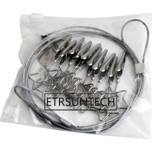 50sets DIY Hanging Album Clip Photo Picture Metal Strings Rope Clips Sets For Wedding Decoration Garland