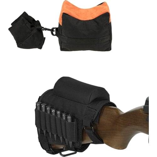 Tactical Hunting Gun Accessories Unfilled Sandbag Shooting Sniper Rifle Gun Support Bag + Cheek Rest Bag With Magazine Pouch