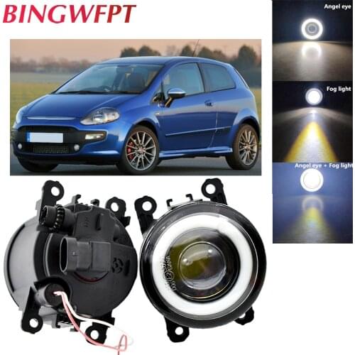 BINGWFPT For Fiat Punto Evo 2010 2011 2012 For Nissan Navara D40 2004-2015 Car 12V LED Angel Eye Fog Light