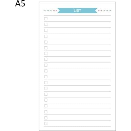 6 Holes Loose Leaf Notebook Spiral Planner Refill Inner Paper for A5 Pages Diary Weekly Monthly Plan To do List Colorful Pattern