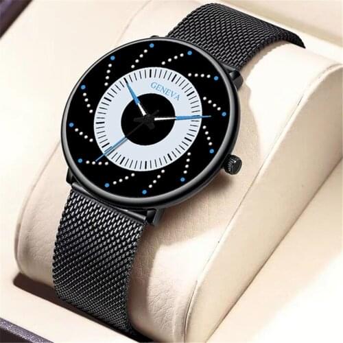 Men Watches Luxury Brand Men Luminous Stainless Steel Mesh Watch Men Sports Leather Strap Casual Quartz Watch Relogio Masculino