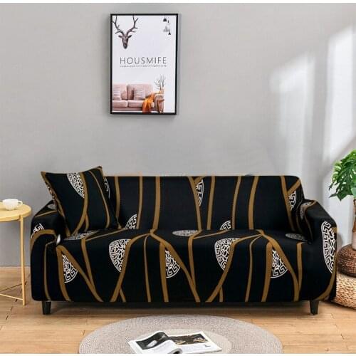 Geometric Couch Cover Elastic Sofa Cover for Living Room Stretch Slip-resistant Fully-wrapped Anti-dust Sofa Towel Slipcovers