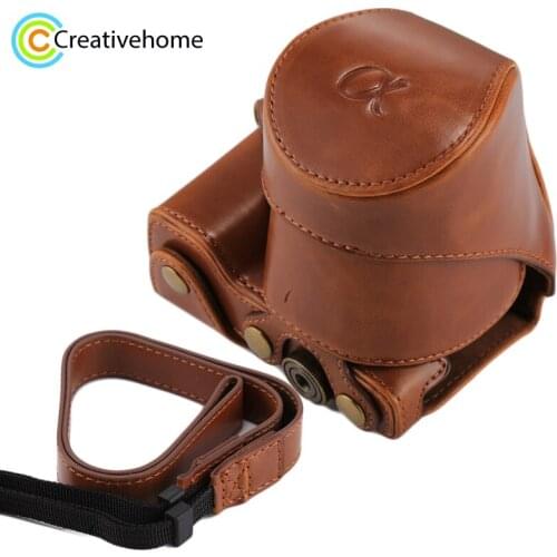 PULUZ For Sony NEX 5N Camera Case Full Body PU Leather Case Bag 16-50mm/18-55mm Lens Protective Cover Strap for Sony NEX 5R 5T