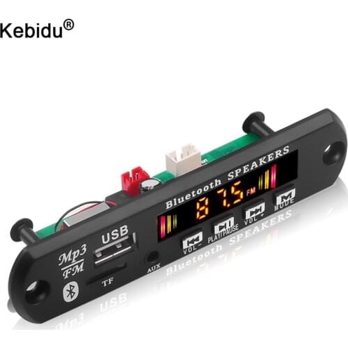 Color Screen Bluetooth5.0 Car MP3 WMA Decoder Board Audio USB TF FM Radio Recording Module 5V 12V MP3 Player with Remote Control