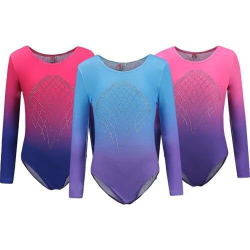 Kid Girl Long Sleeve Ballet Dance Gymnastic Leotard Costume Fitness Bodysuit