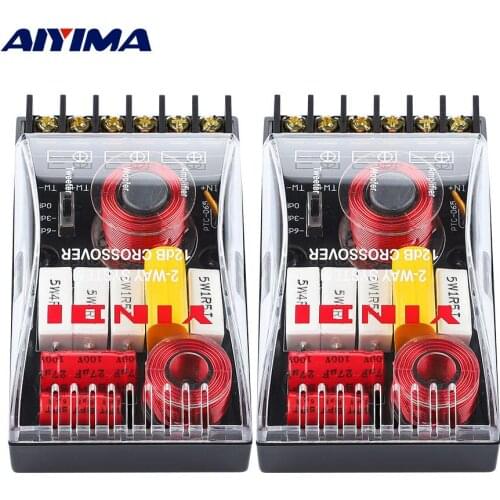 AIYIMA 2Pcs 200W Audio Car Speaker 2 Ways Crossover Treble Bass Independent Speakers Filter High Low Frequency Divider