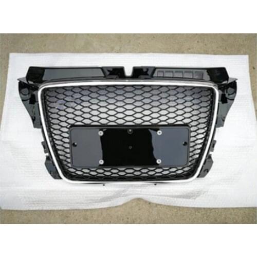 For RS3 Style Front Sport Hex Mesh Honeycomb Hood Grill Gloss Black for Audi A3/S3 8P 2009 2010 2011 2012 2013