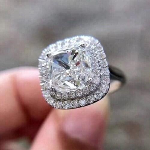 YSDLJG Classic Wedding Bands Eternity Rings for Women Silver Color White Cubic Zirconia Timeless Styling Engagement Jewelry Gift