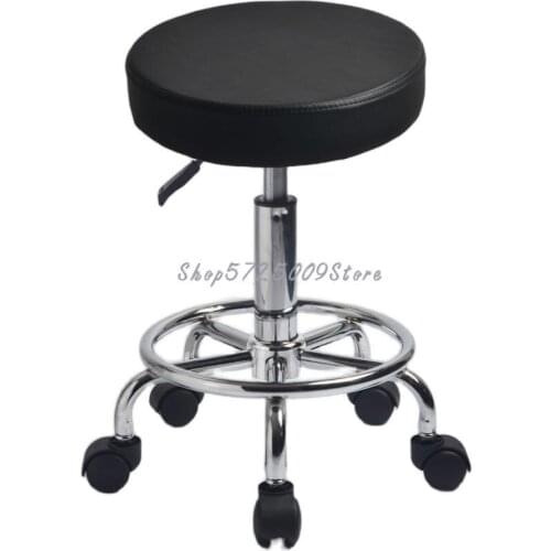 Round Stool Beauty Shop Manicure Hospitality Bar Chair Soft Leather Counter Staff Chair Rotation Chair Up And Down Adjustment