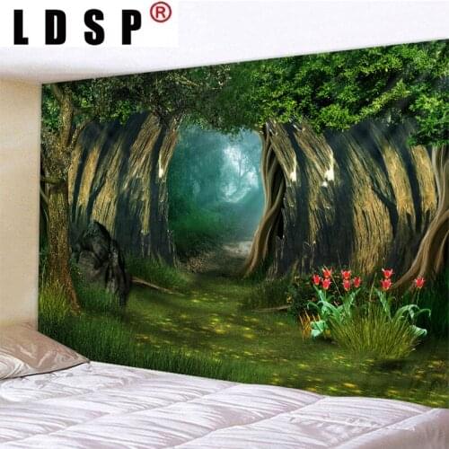 LDSP Fantasy Forest Digital Printed Tapestry Wall Hanging Wall Covering Rugs Background Cloth Beach Mat Blanket Art Home Decor