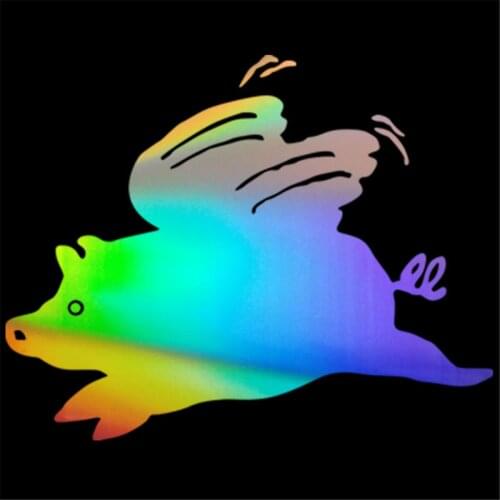 Flying Pig Wings Funny Sticker Car Window Bumper Laptop Wall Vinyl Decal Gift
