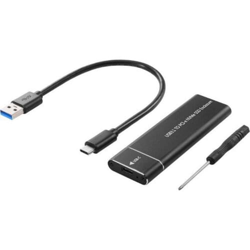 M.2 NVMe SSD External Box USB 3.1 Type-C Aluminum Alloy SSD Case 10Gbps M-Key PCI-E NVMe Solid State Disk Box for 2242 2280 2260