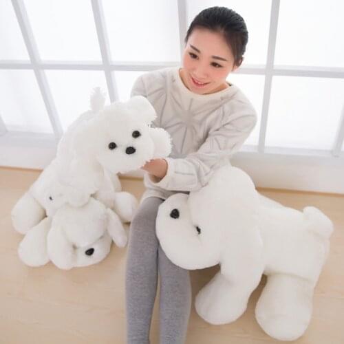 Cute White Dog Stuffed Animal Toys High Quality Soft Plush Doll For Kids Gifts