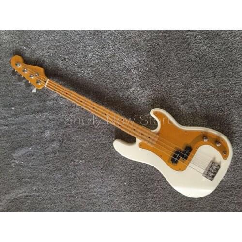 Shelly New store custom white nitrocellulose lacquer 4 strings P bass ash body electric bass guitar musical instruments shop