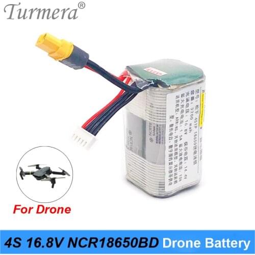 Turmera 4S RC Rechargeable Lithium Battery 4S 14.4V 16.8V NCR18650BD 3200mAh 10A For RC Airplane Drone Boat 14.4V 16.8V LiPo 4S