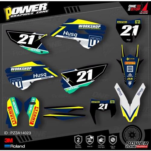 PowerZone Custom Team Graphics Decals 3M Stickers Kit For Husqvarna Sticker Decal 2014-15 TC FC 2015-16 FE TE 125 to 450cc 23