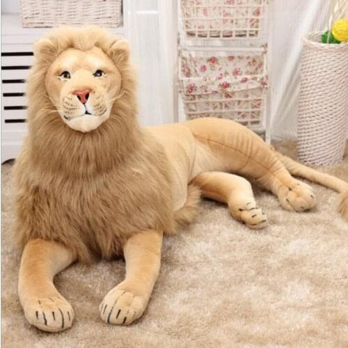 New Big Size 70cm/110cm/120cm Real Life Lion Stuffed Plush Toys Artificial animal Toy Doll Home Accessories Gift Toys Juguetes