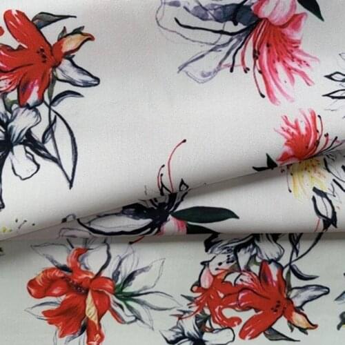 Polyester cotton fabric dress elegant floral printed fabric summer dress fabric diy clothes shirt patchwork
