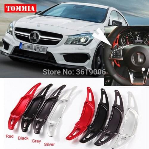 Tommia For Mercedes-Benz CLA45 AMG 2015-2018 2pcs Steering Wheel Aluminum Shift Paddle Shifter Extension Car-styling