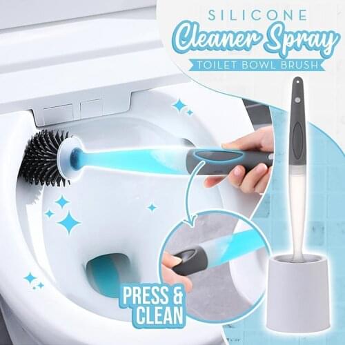 Soap Dispensing Toilet Brush Silicone Head Long Handle Cleaning Brush With Holder For Bathroom Toilet Free Home & Garden