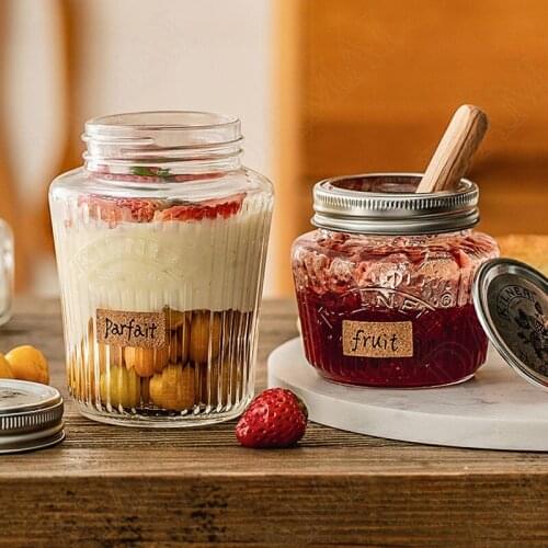 Glass Storage Jars with Lid Transparent Cereal Dispenser Simplicity Jam Organizer Tank Desktop Snacks Jar Home Decoration