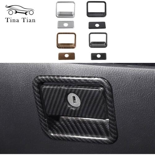 Carbon Fiber Color Co-Pilot Storage Box Handle Decorative Cover Fit For Nissan Patrol Y62 2017 2018 2019 2020 Accessories
