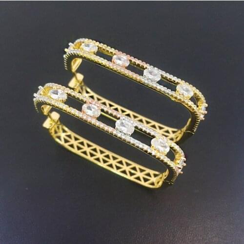 Vanifin Fashion Jewelry Hollow Diamante Micro inlay Party Earrings Anniversary Banquet Daily Best Gift