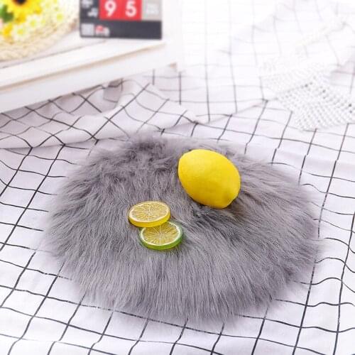 Shaggy Solid Color Carpet Soft Artificial Sheepskin Rug Fluffy Round Anti-Skid Floor Mat For Home Bedroom Living Room